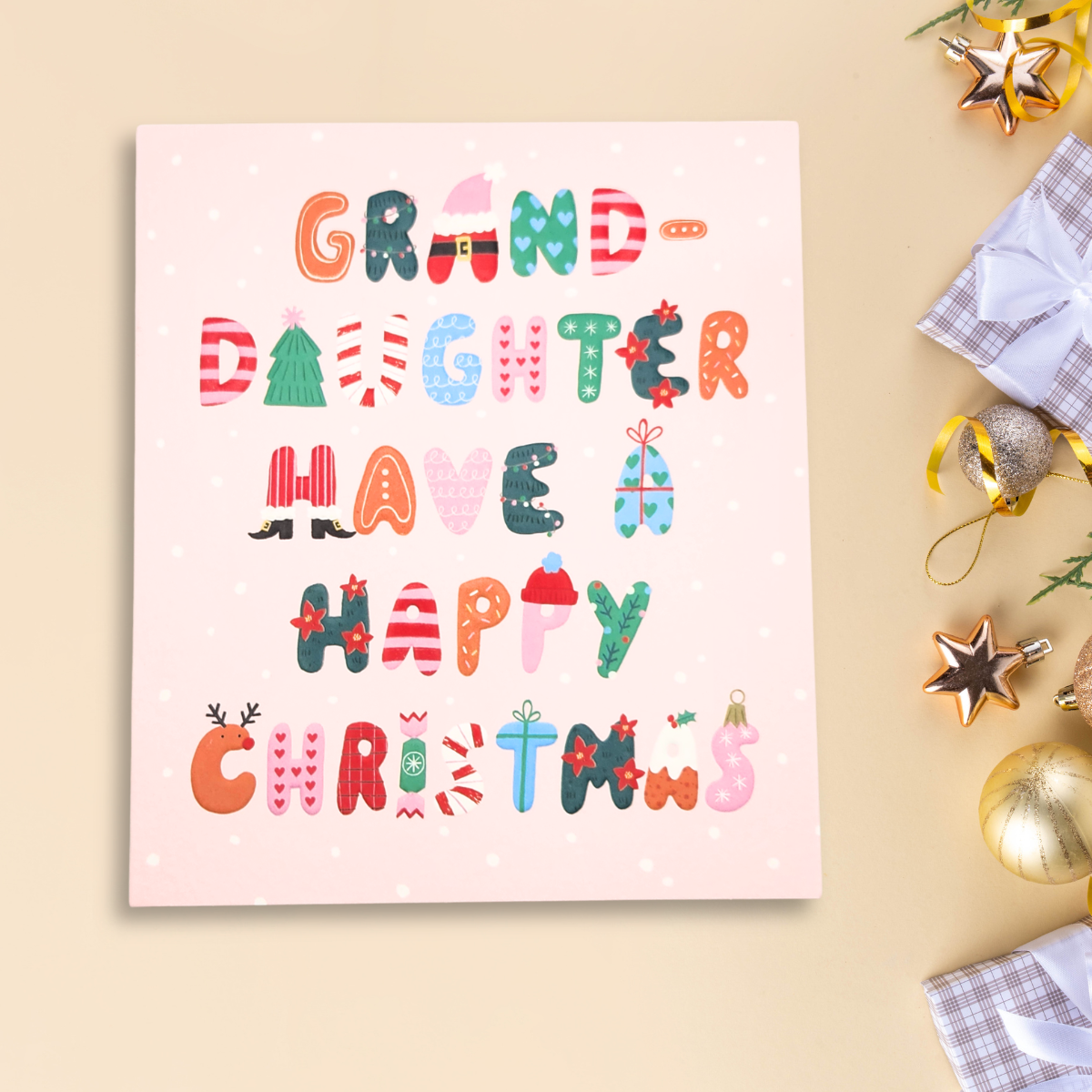 Granddaughter Christmas Card - Christmas Text