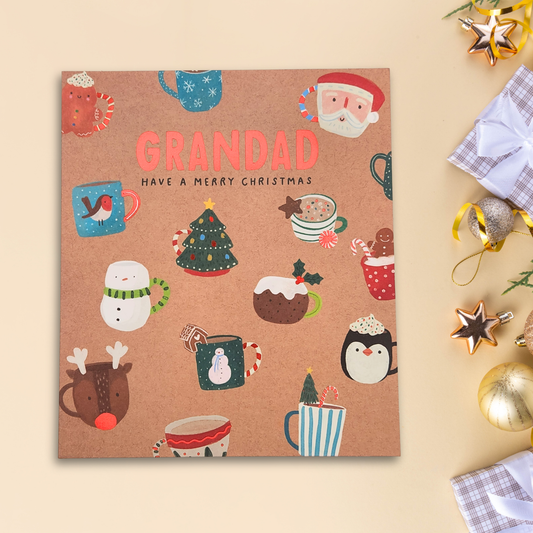 Grandad Christmas Card - Kraft Illustrations