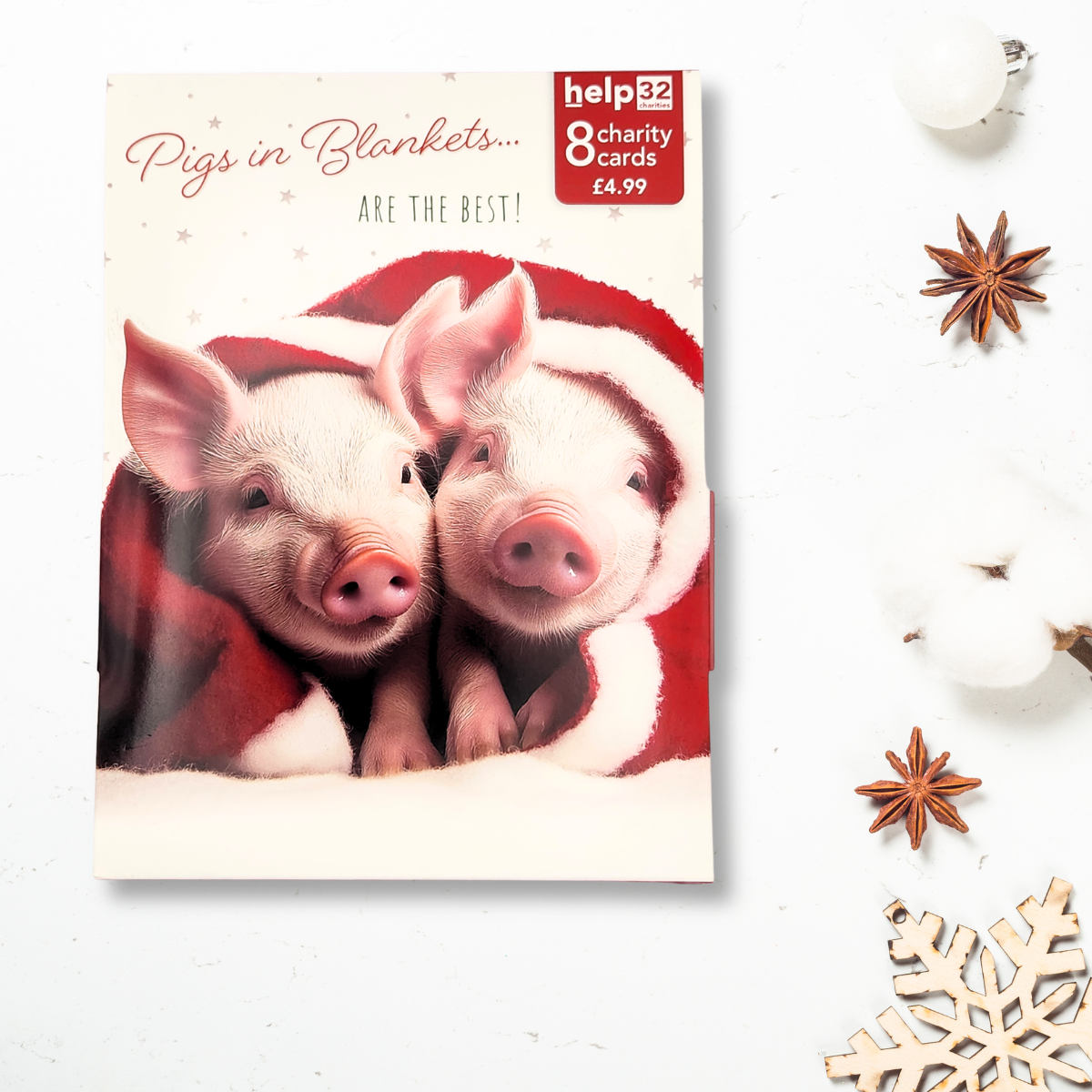 Christmas Charity Cards - 8 x Pigs In Blankets