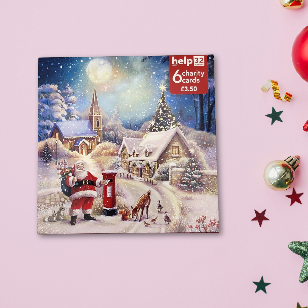 Charity Christmas Cards - 6 x Snowy Woodland