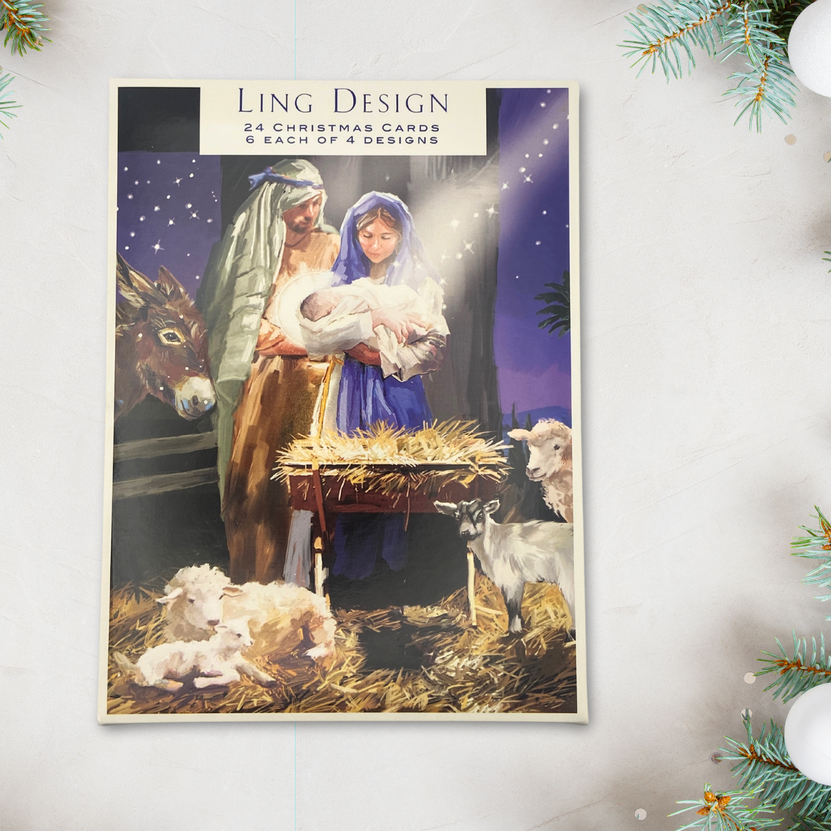 24 x Christmas Cards In Box - Nativity Scenes