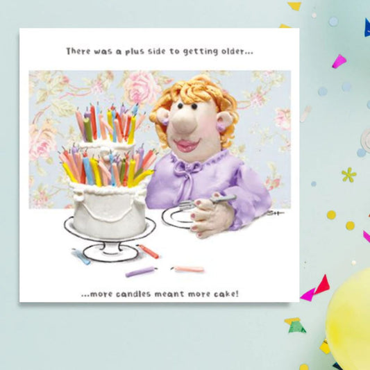 Model Family Funny Birthday Card - More Candles More Cake