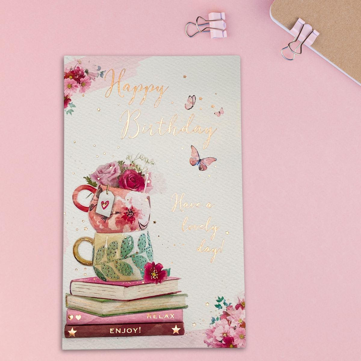 Brighstone Birthday Card - Tea & Books