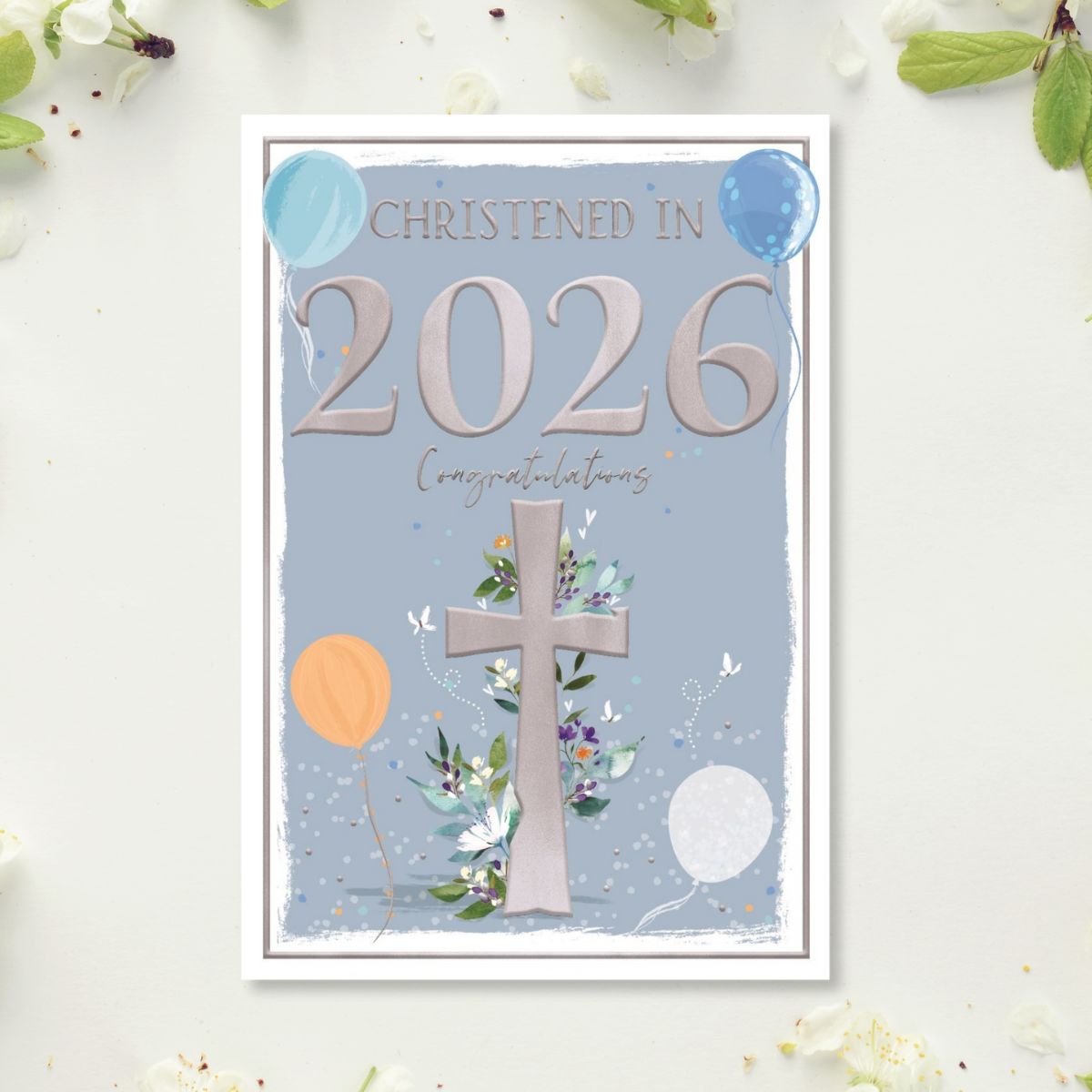 Christening Card - Christened In 2026 Blue