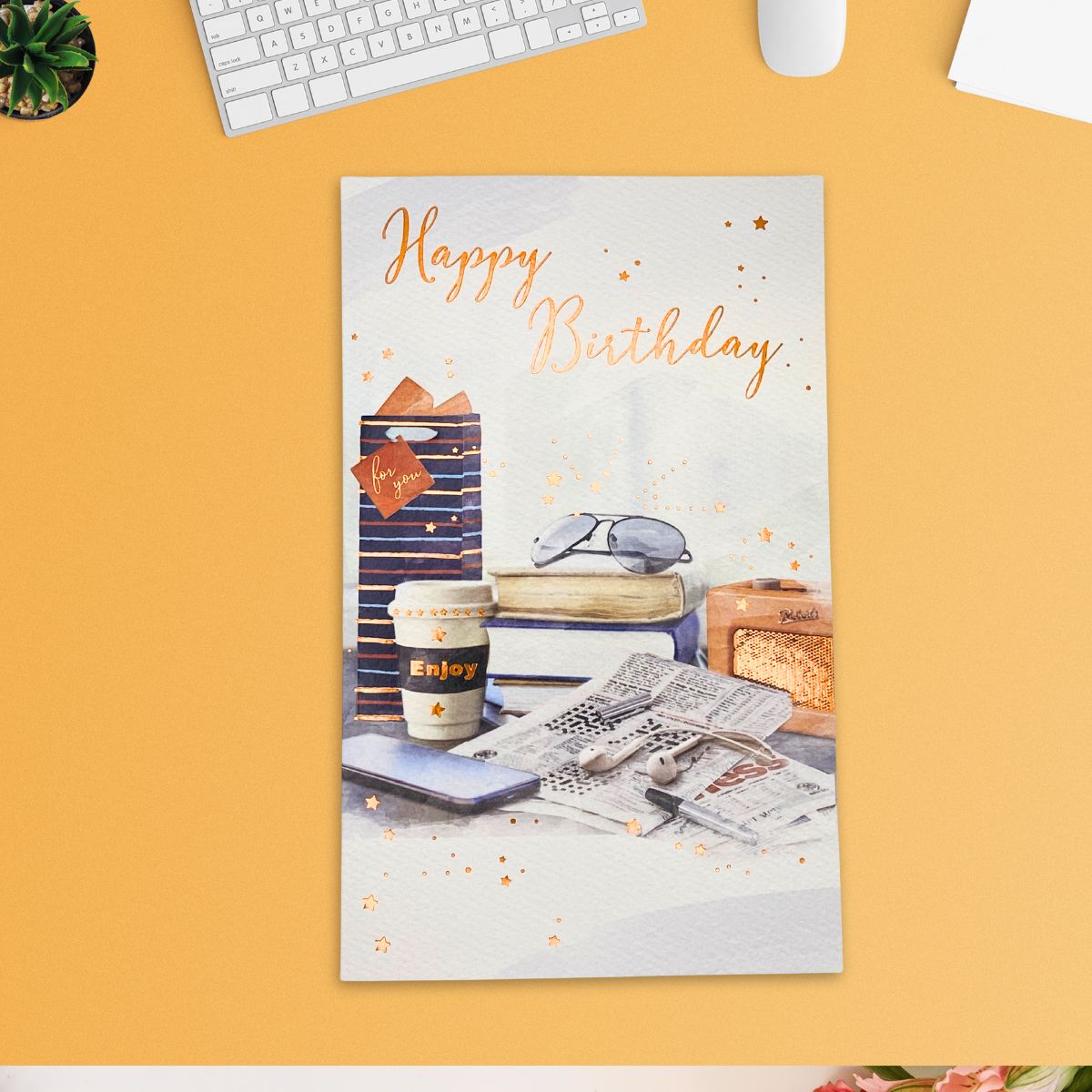 Brighstone Birthday Card - Newspaper & Sunglasses
