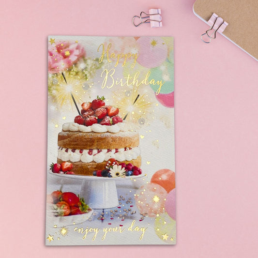 Brighstone Birthday Card - Strawberry Cake