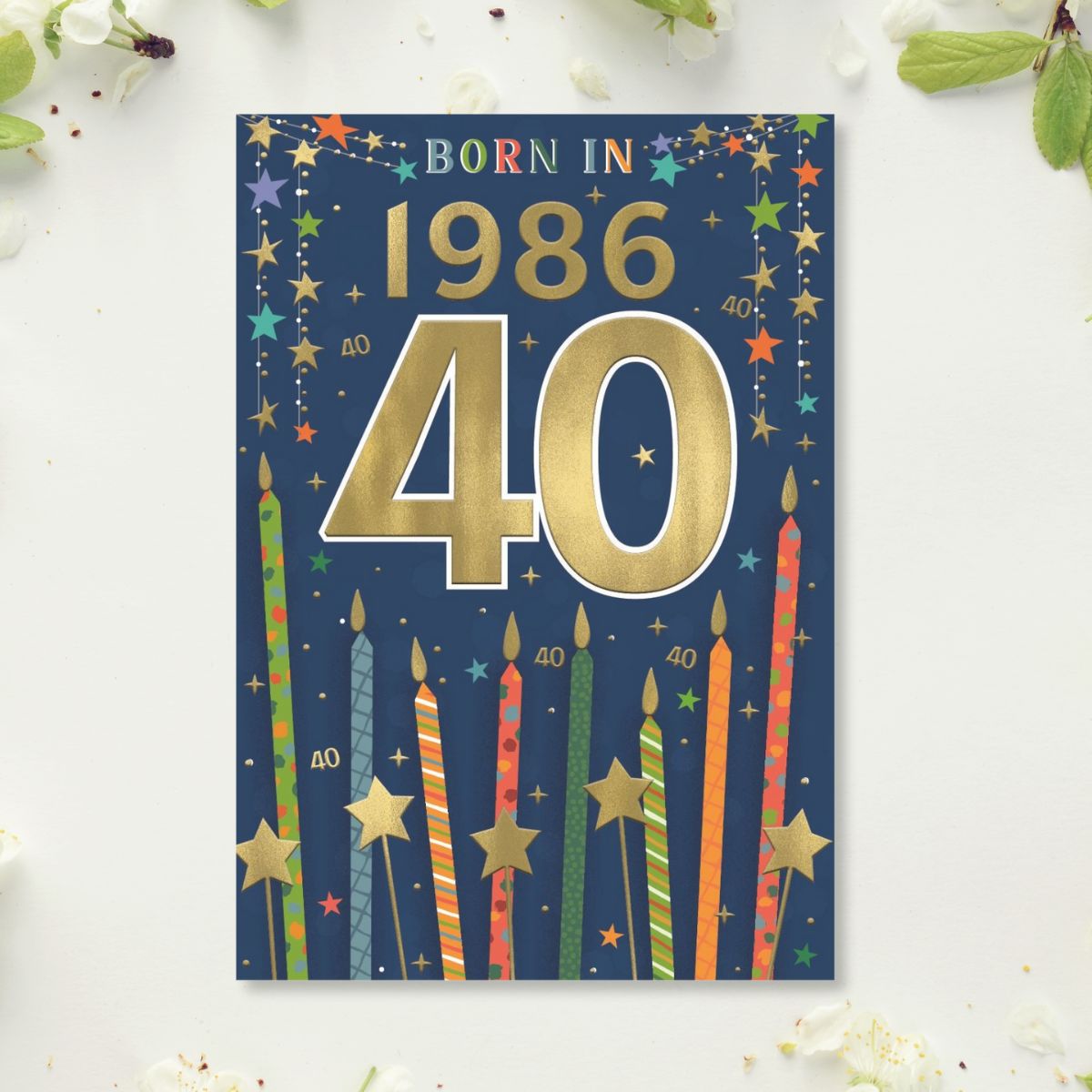 40th Birthday Card - Born In 1986 A Year To Remember! Blue
