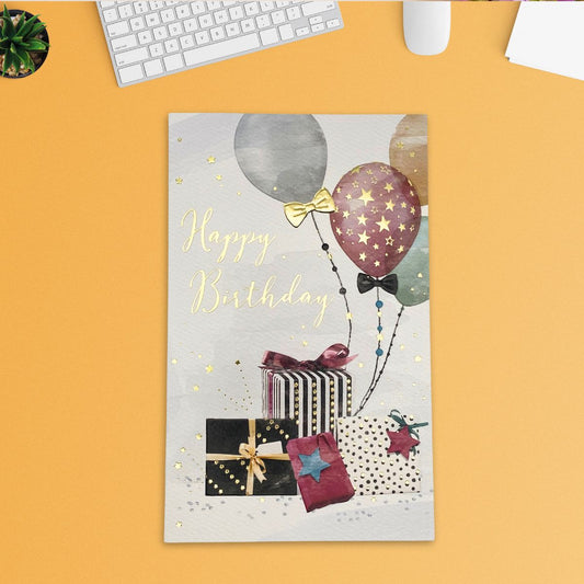 Brighstone Birthday Card - Gift & Balloons