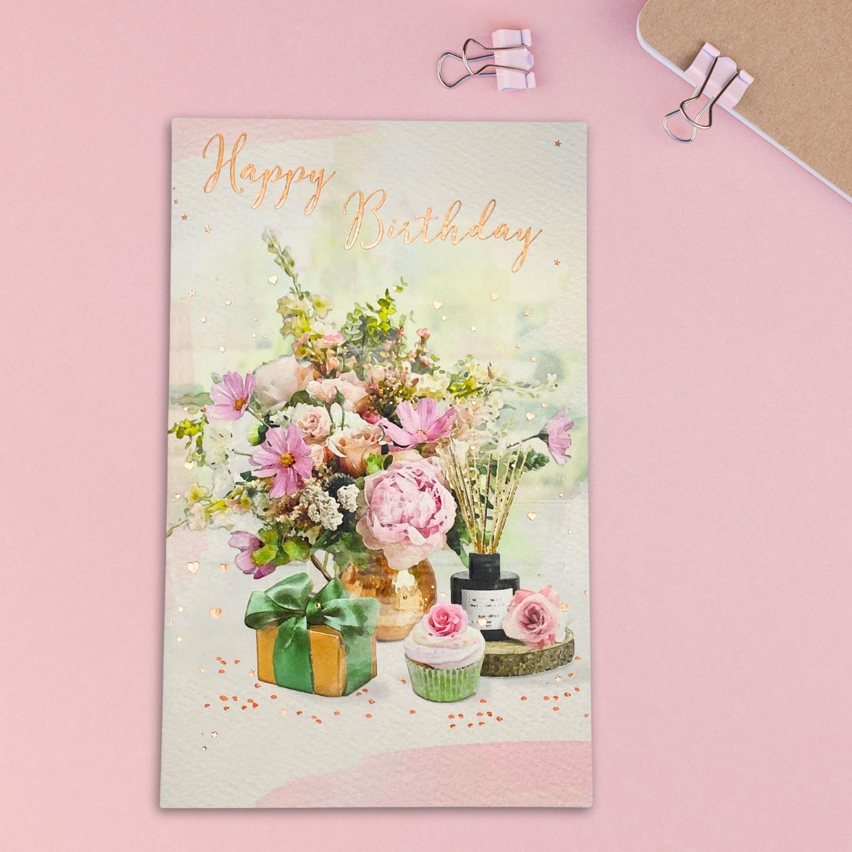 Brighstone Birthday Card - Reed Diffuser & Flowers