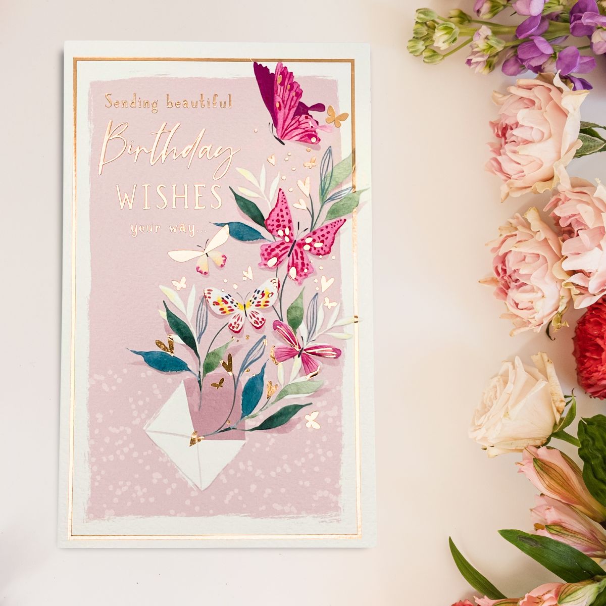 Skylight Birthday Card - Butterfly Envelope