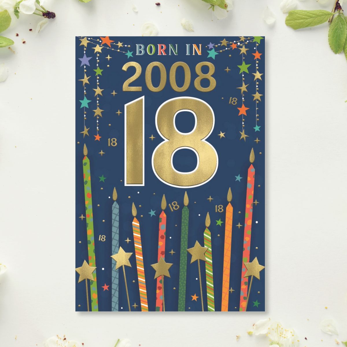 18th Birthday Card - Born In 2008 What A Year! Blue