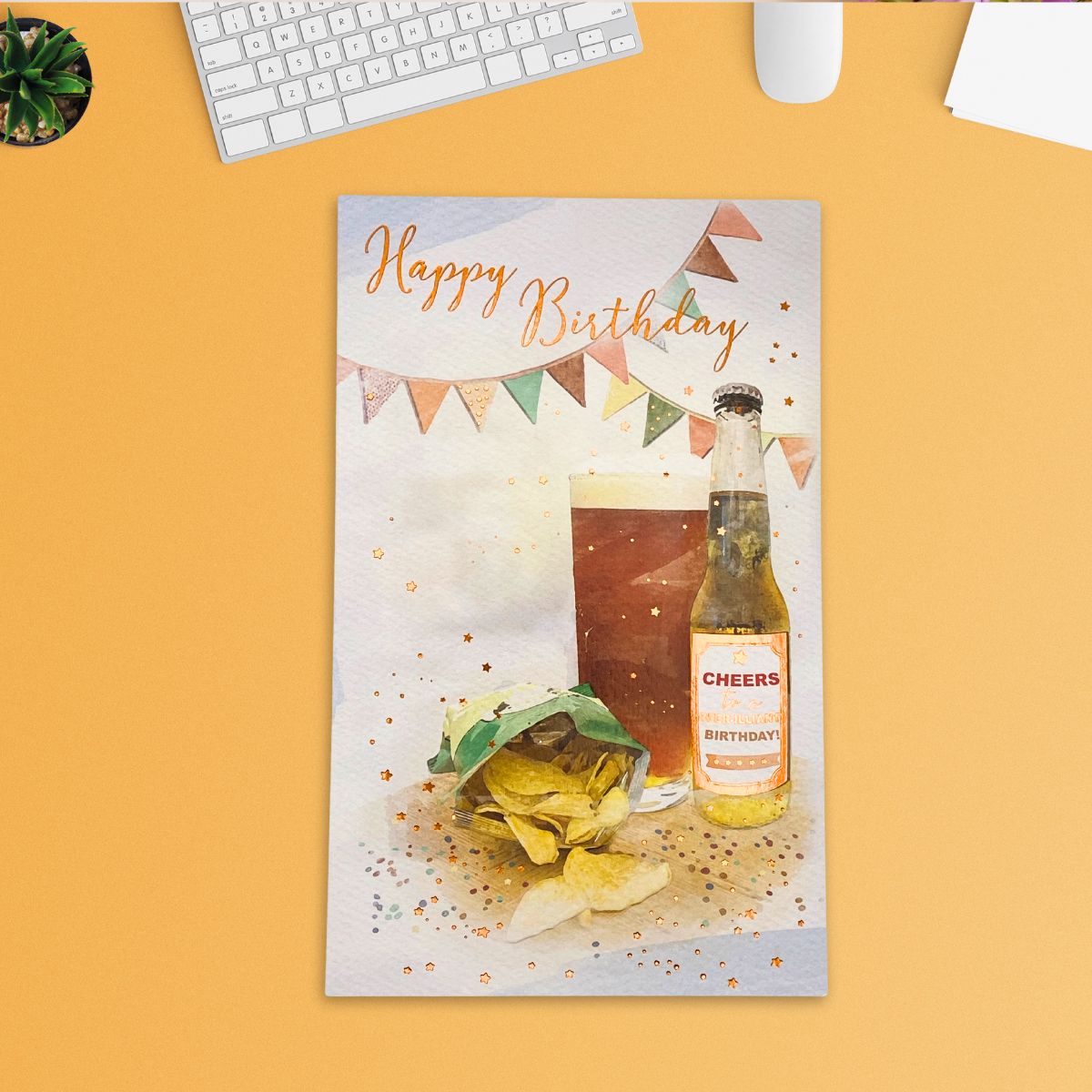 Brighstone Birthday Card - Beer & Crisps
