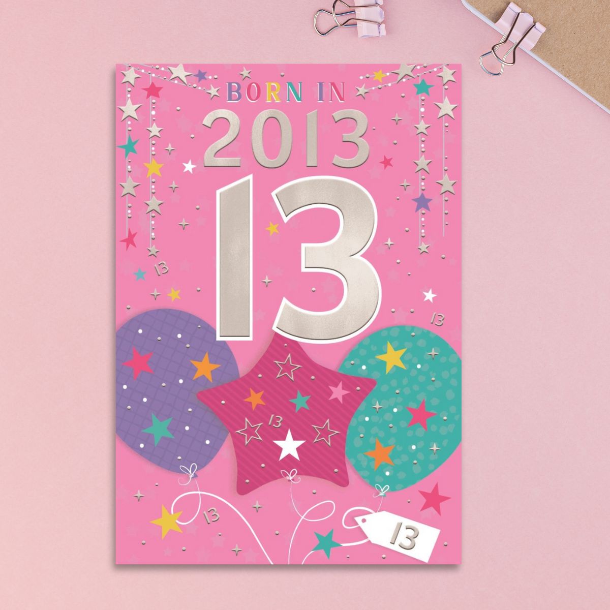 13th Birthday Card - Born In 2013 What A Year Lilac