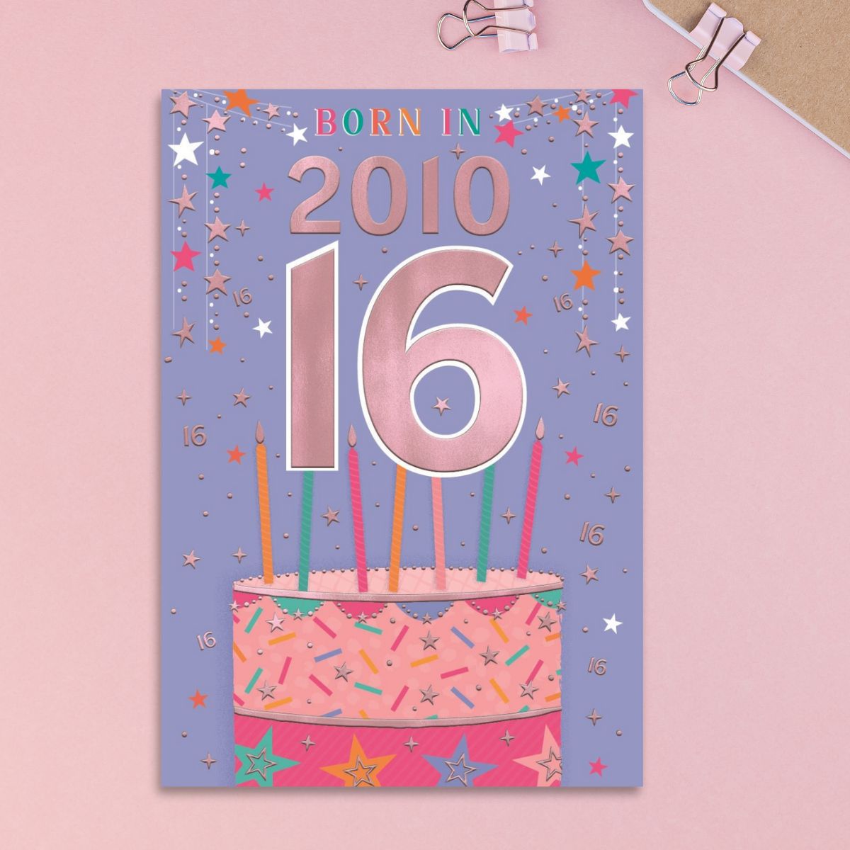 16th Birthday Card - Born In 2010 A Year To Remember Pink