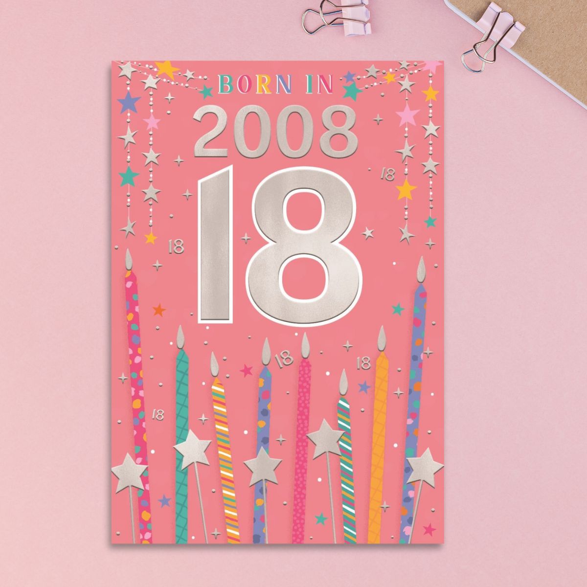 18th Birthday Card - Born In 2008 What A Year Pink