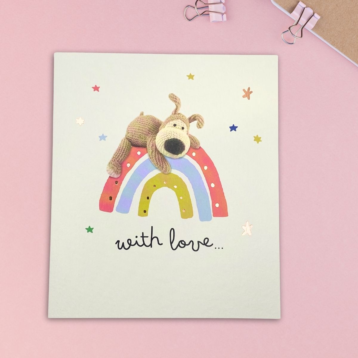 Boofle Bear Birthday Card - With Love Rainbow