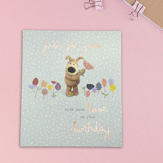 Boofle Bear Birthday Card - Just For You Flowers