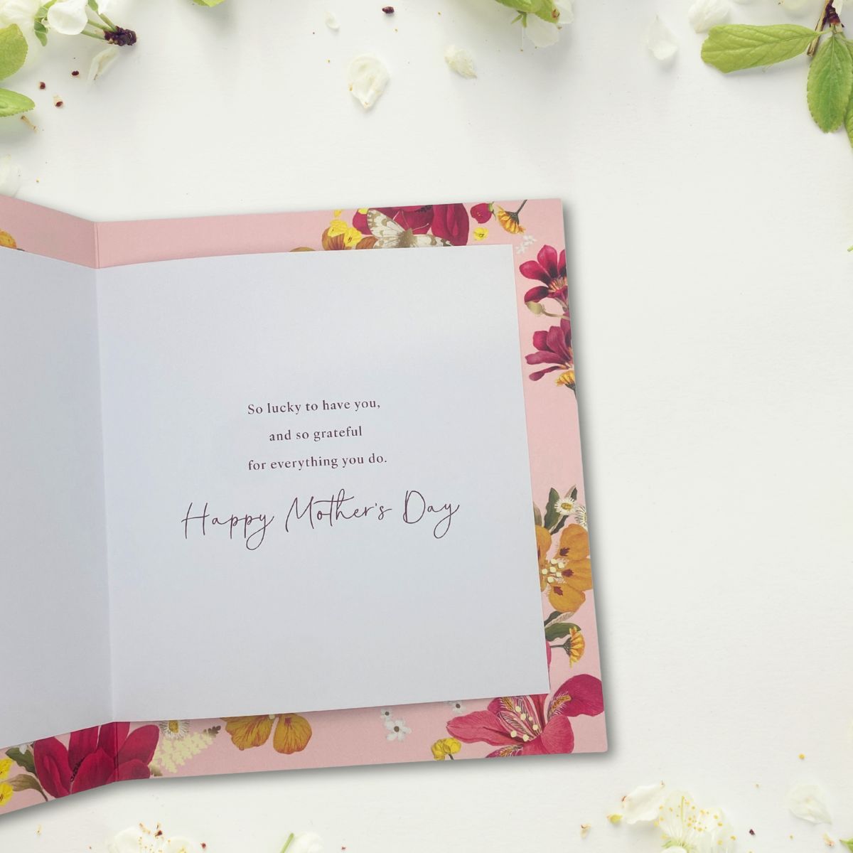 Open Mother's Day Card - RHS Heart Bouquet