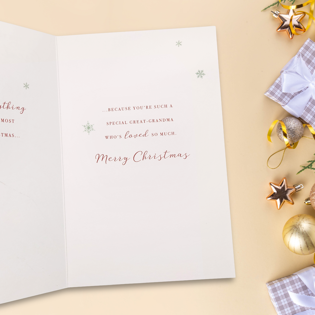 Great Grandma Christmas Card - Snowy Front Door