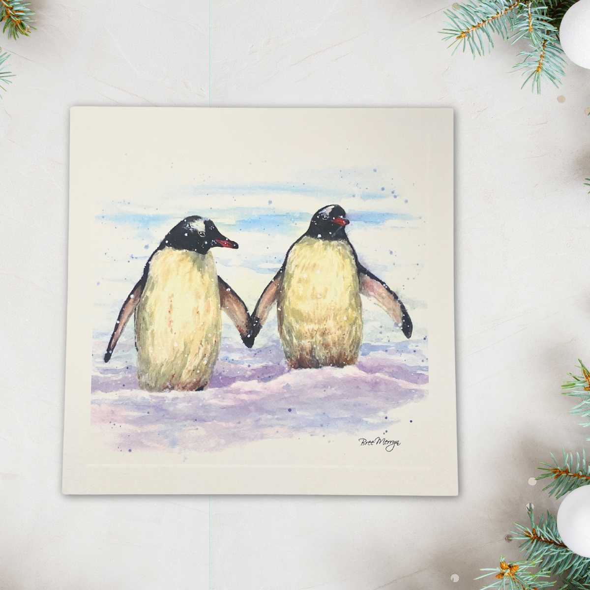 Open Christmas Card - Bree Merryn Penguins