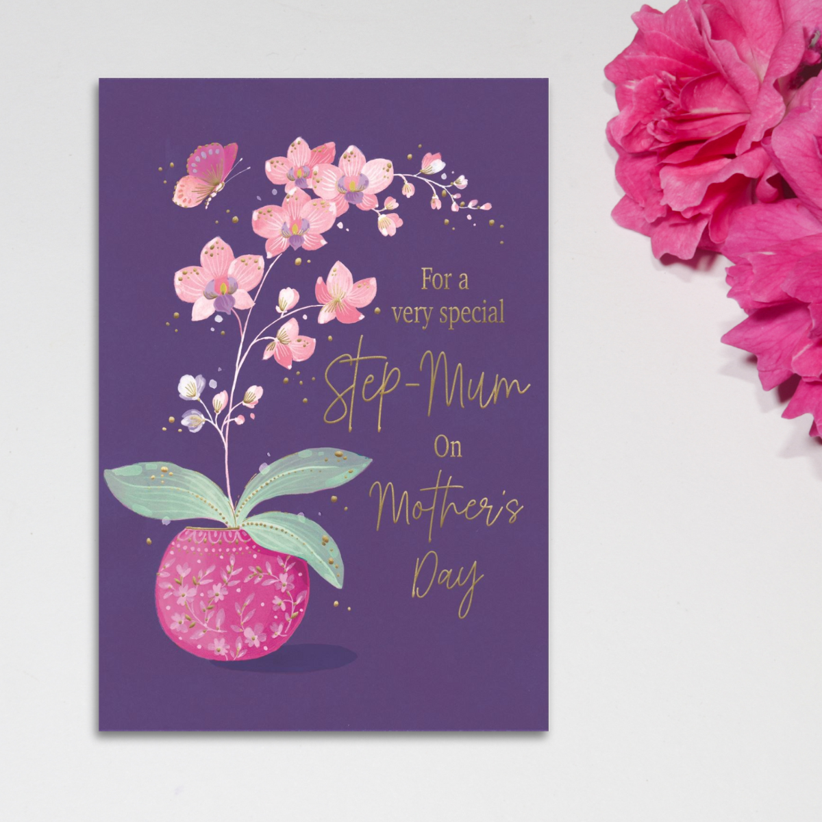 Step-Mum Mother's Day Card - Moonstone Orchid