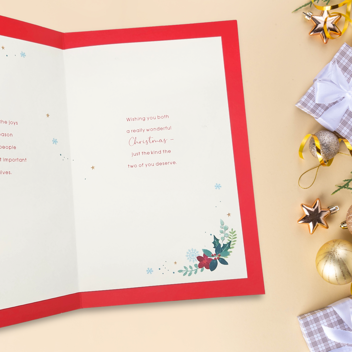 Special Couple Christmas Card - Stockings In Heart