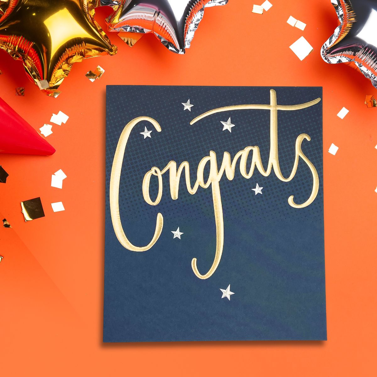 Congratulations Card - Gold Script Text