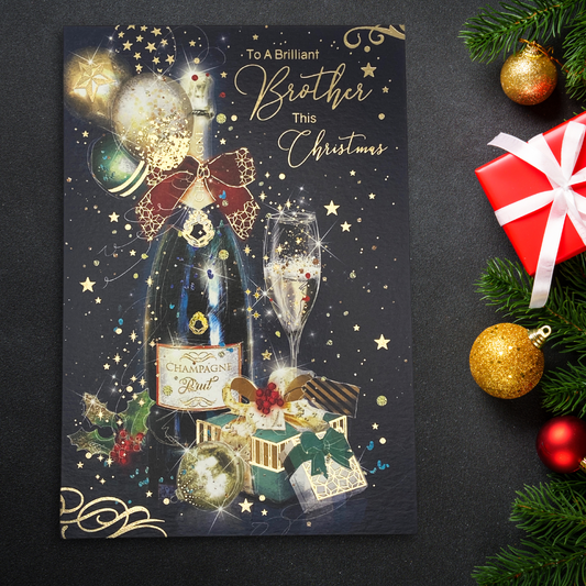 Brother Christmas Card - Grayson Champagne & Gifts