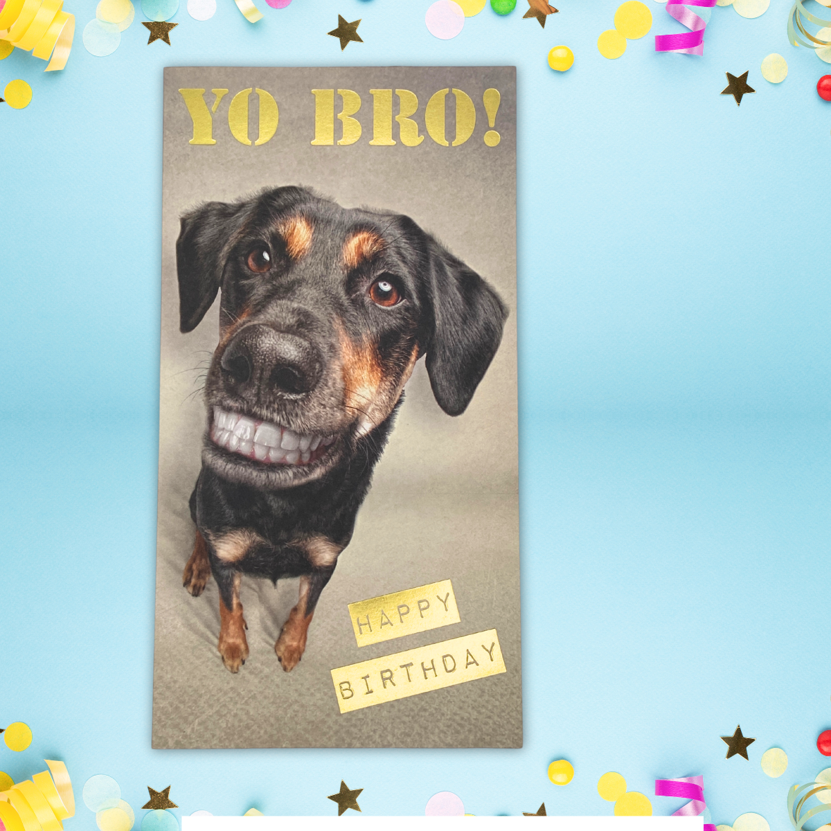 Brother Birthday Card - Dog Smiling