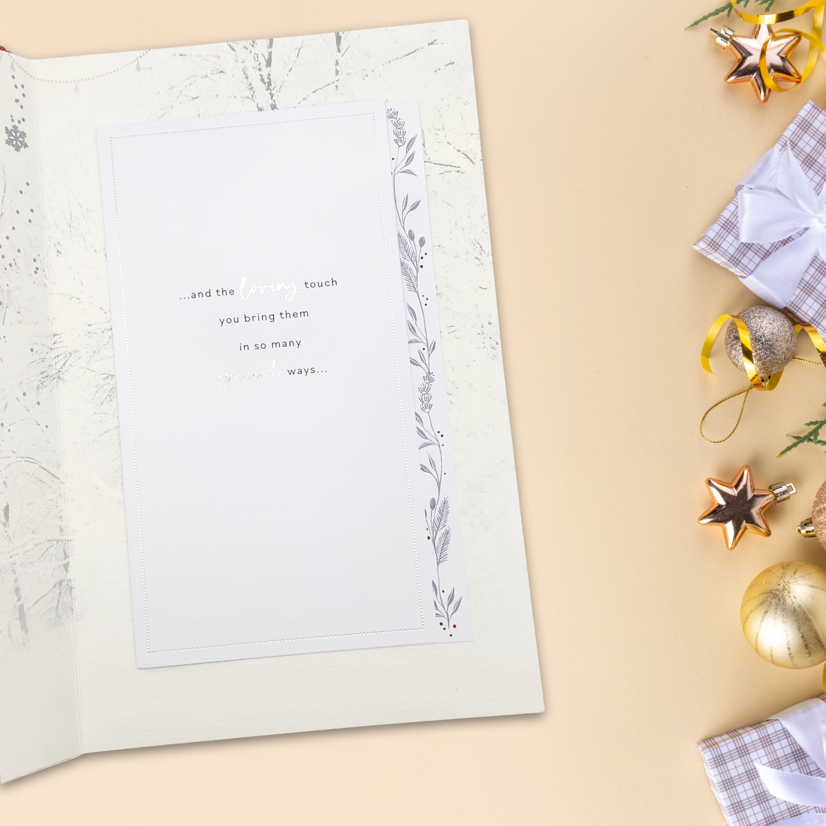 Wife Large Christmas Card - 3D Effect Penguins Large