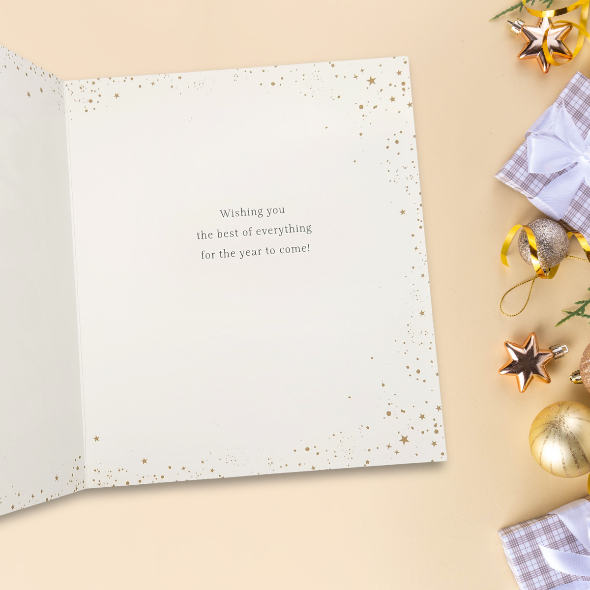 Happy New Year Card - Golden Clock