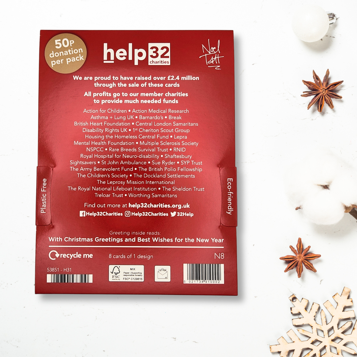 Christmas Charity Cards - 8 x Father Christmas
