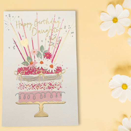 Daughter Birthday Card - Decoupage Cake