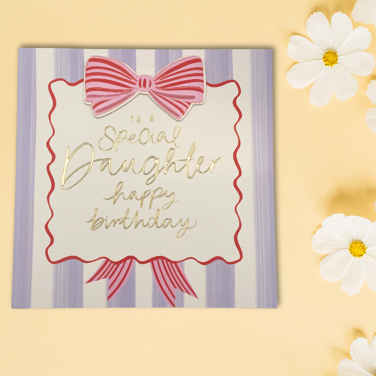 Daughter Birthday Card- Pink Bow