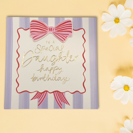 Daughter Birthday Card- Pink Bow