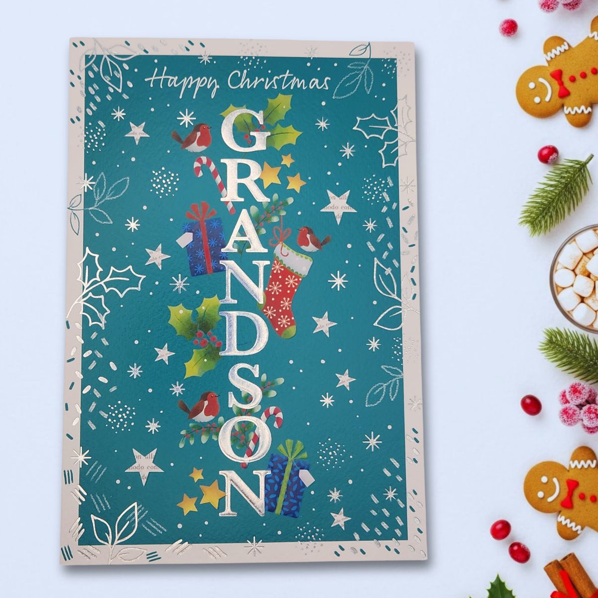 Grandson Christmas Card - Most Especially For You