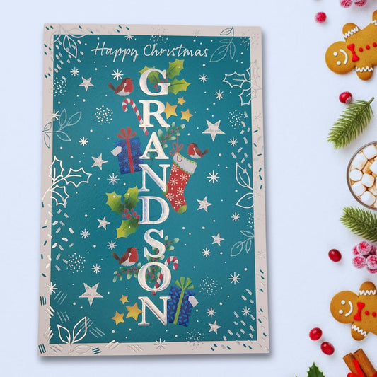 Grandson Christmas Card - Most Especially For You