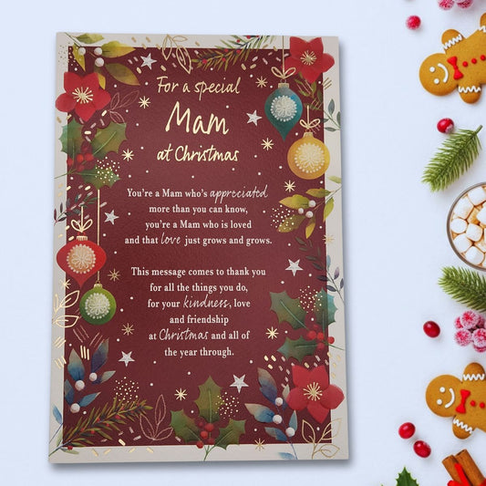 Mam Christmas Card - Most Especially For You