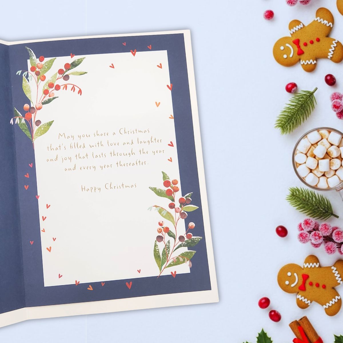 Grandson & Partner Christmas Card - Snow People