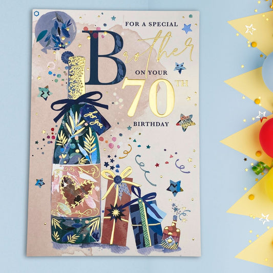 Brother 70th Birthday Card - Lumino Wine & Gifts