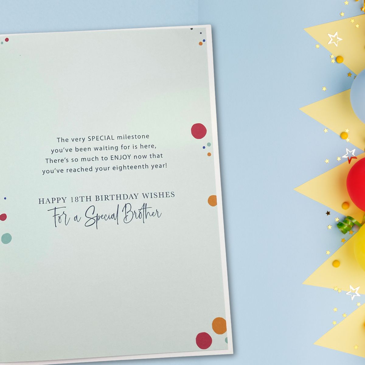 Brother 18th Birthday Card - Lumino Balloons
