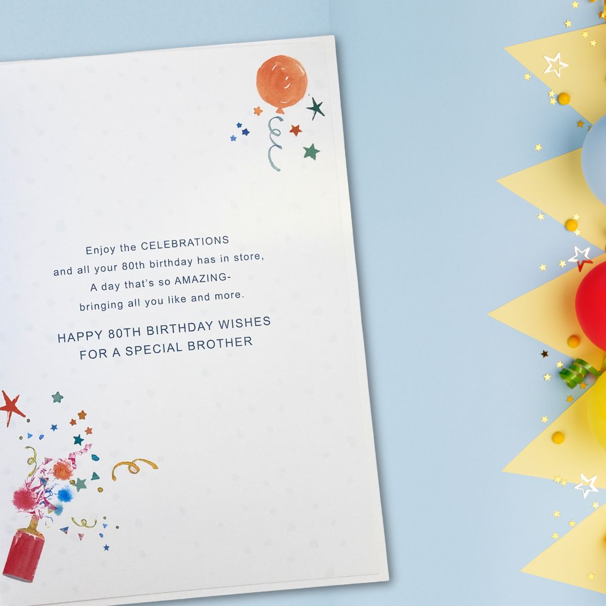 Brother 80th Birthday Card - Lumino Cake