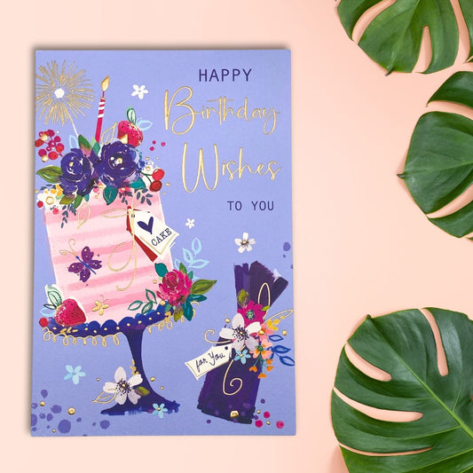 Signature Birthday Card - Floral Cake