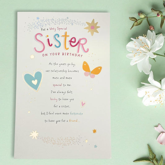 Sister Birthday Card - Fortunate To Have You As A Friend