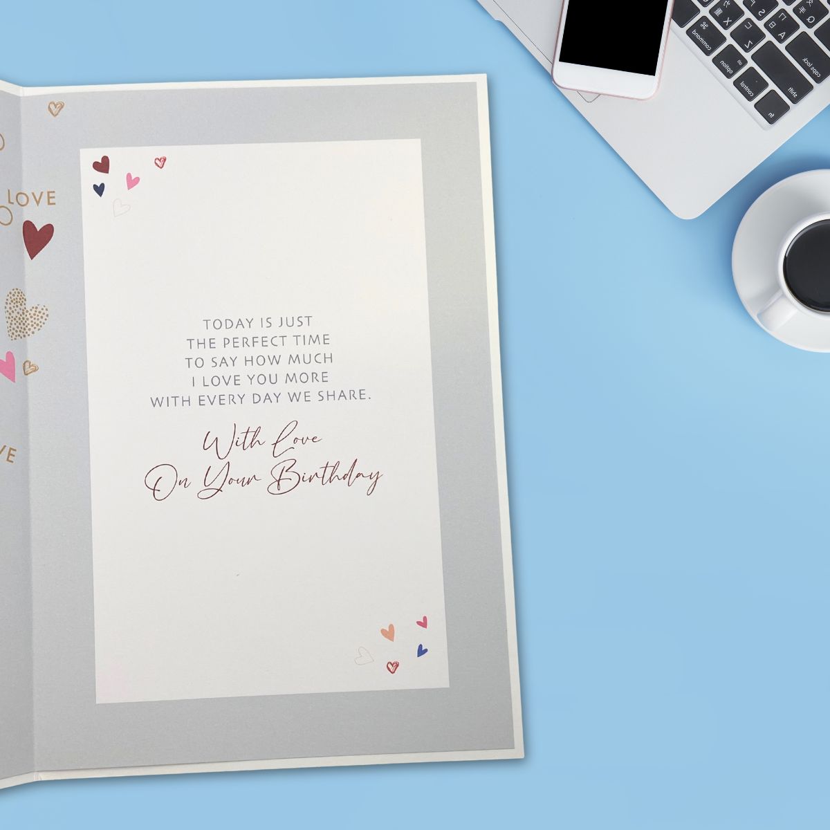 One I Love Birthday Card - Heart Flutes