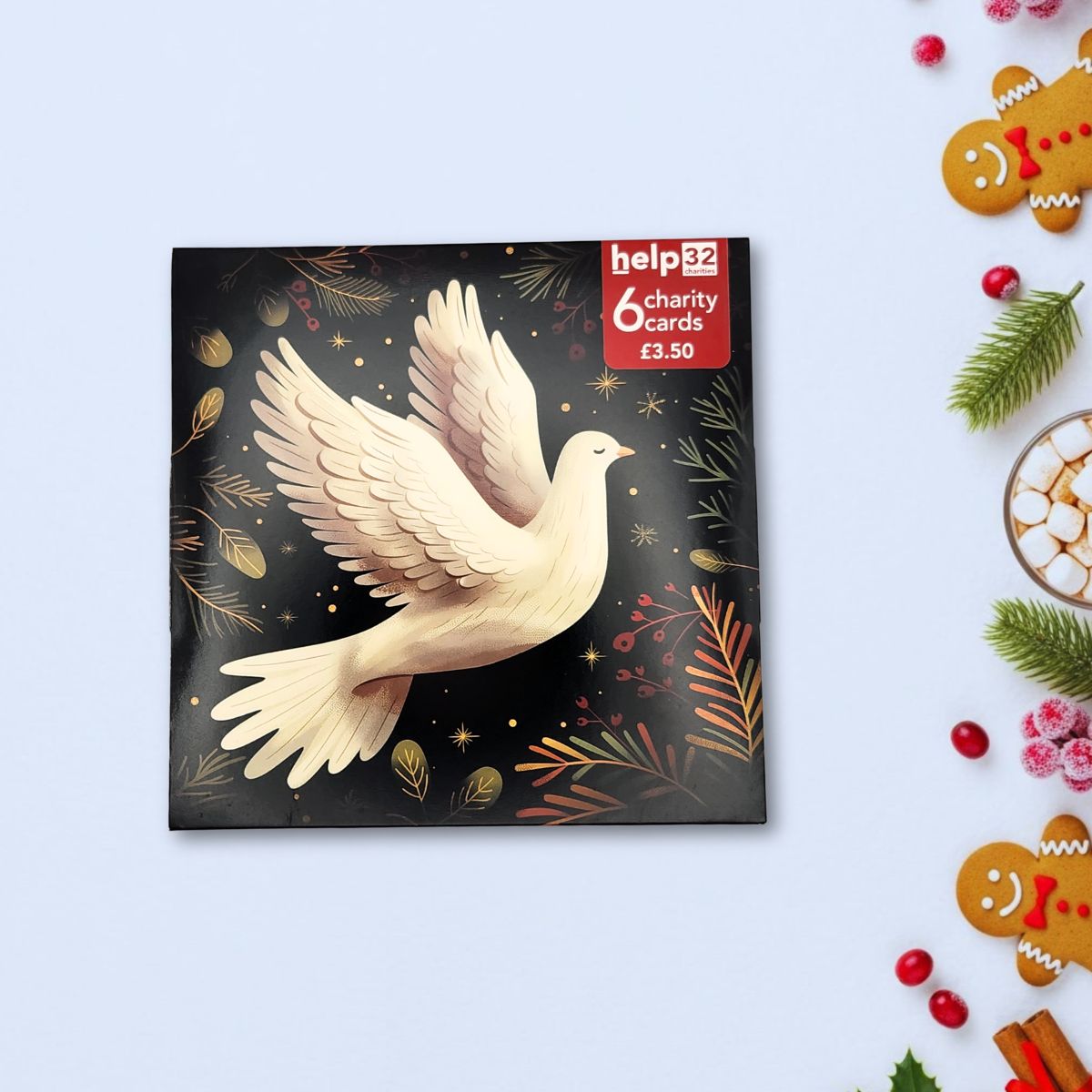 Charity Christmas Cards - 6 x Dove In Flight