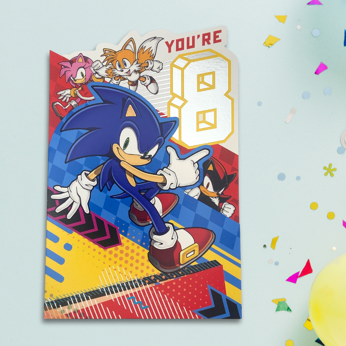 8th Birthday Card - Sonic The Hedgehog