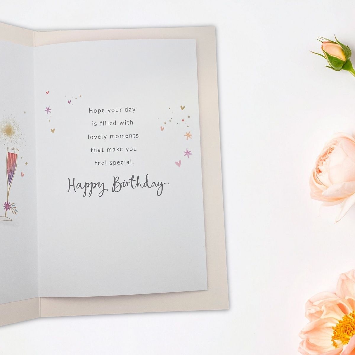 Simply Traditional Birthday Card - Cake & Flutes