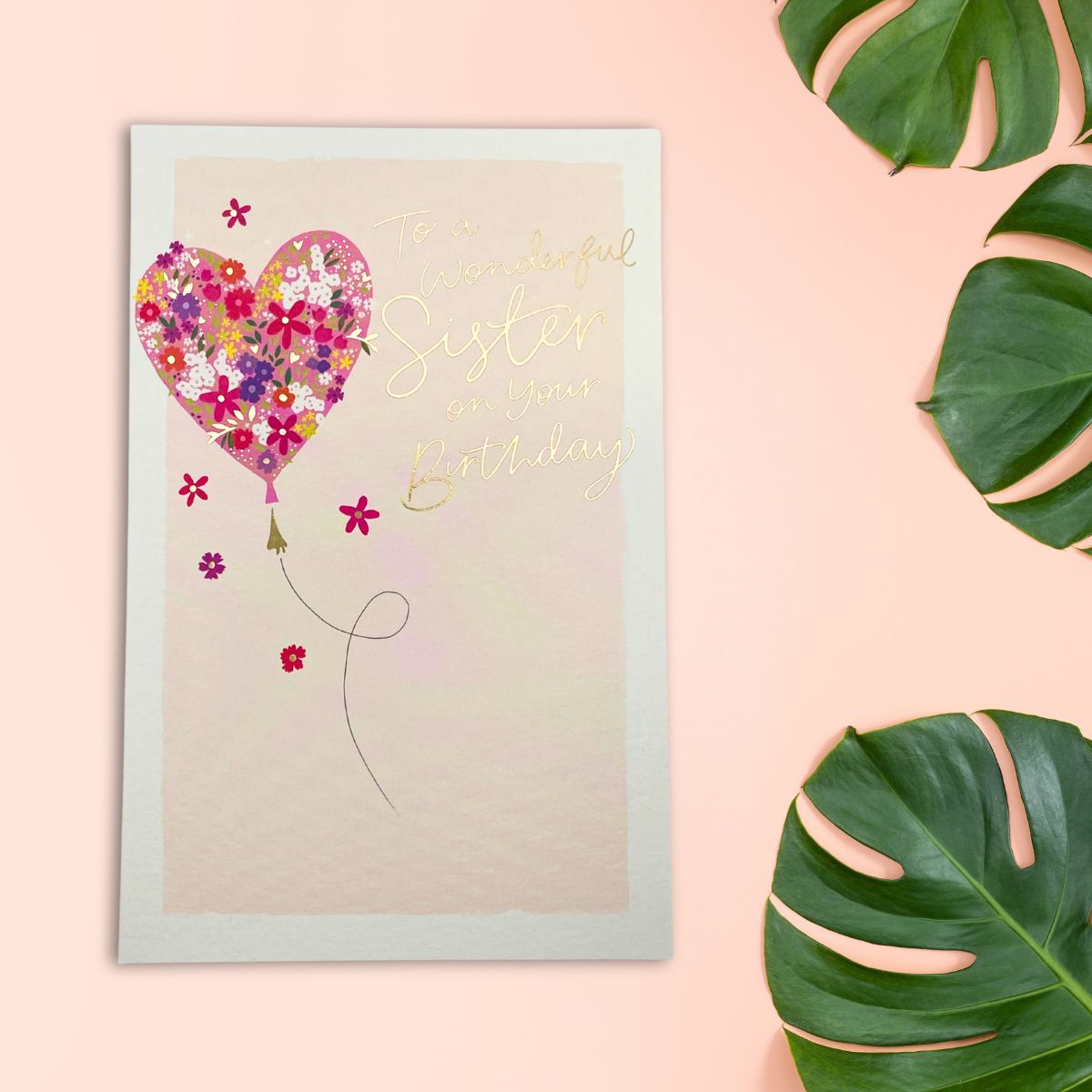 Sister Birthday Card - Floral Heart