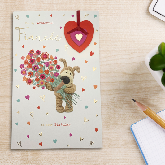 Fiancee Birthday Card - Boofle Bear Large